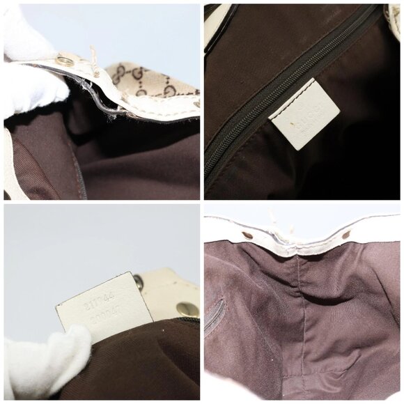 GUCCI GG Canvas Hand Bag Beige Gold 211944 Auth BA7128 - Picture 15 of 16